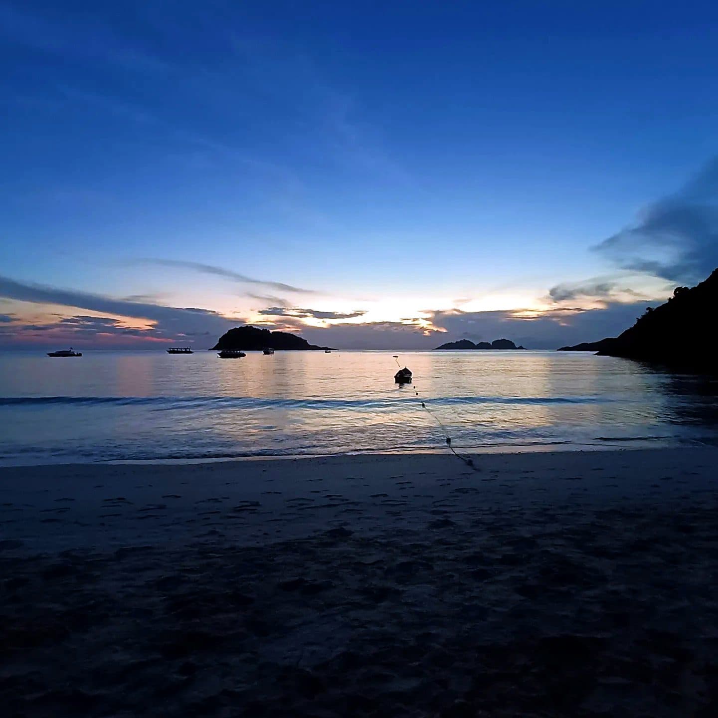 Sunset over the calm water at Pulau Redang